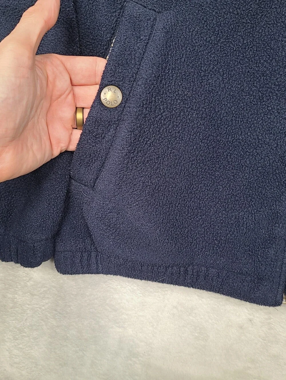 Vintage Polo Ralph Lauren Polartec Full Zip Harrington Fleece Jacket Size Small